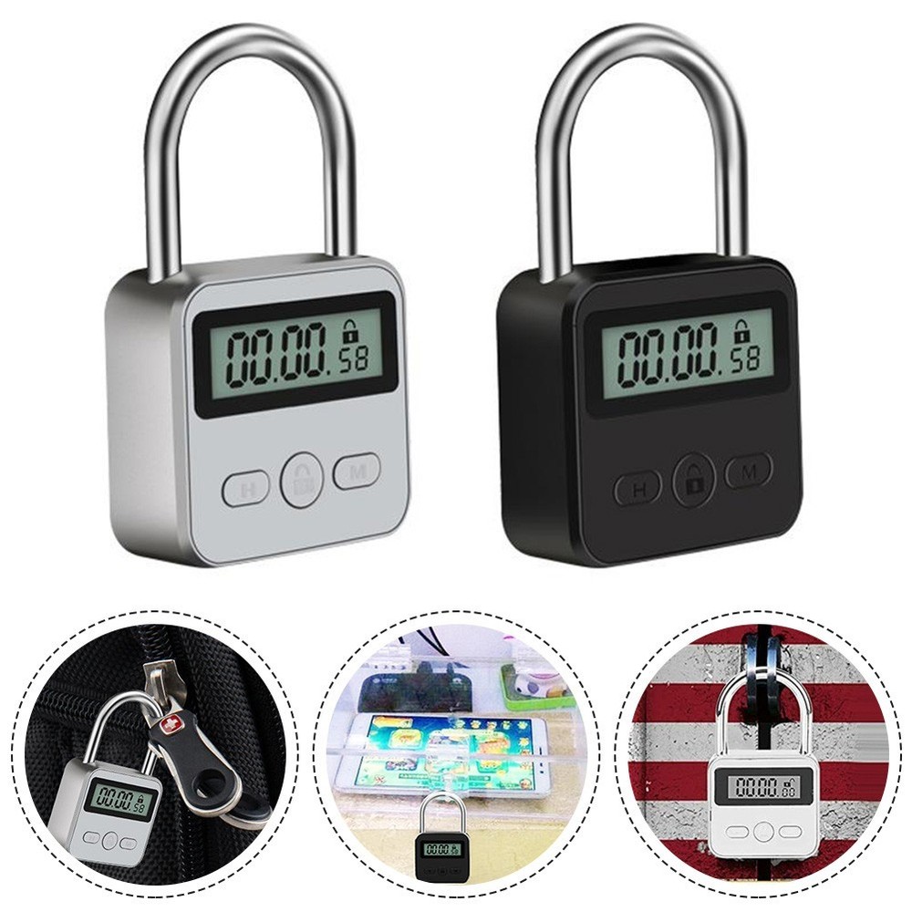 Heavy Duty Timer Padlock with LCD Display 99 Hrs Max Timing Automatic Unlock