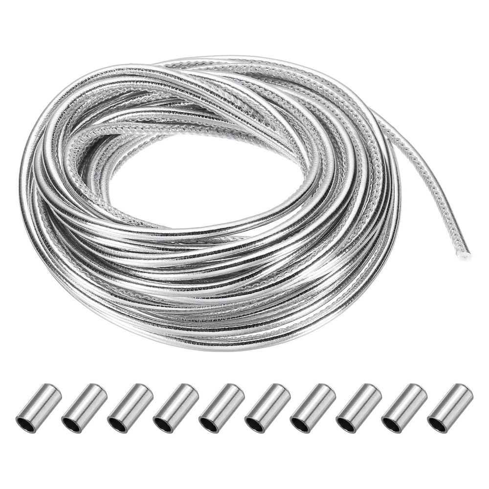 Round Leather Cord, Colored Leather String with Cord End Caps, Silver