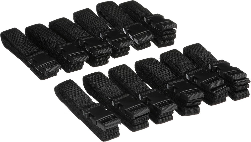 Boat Cover Tie down Strap down Kit, Black, Includes 12 Straps