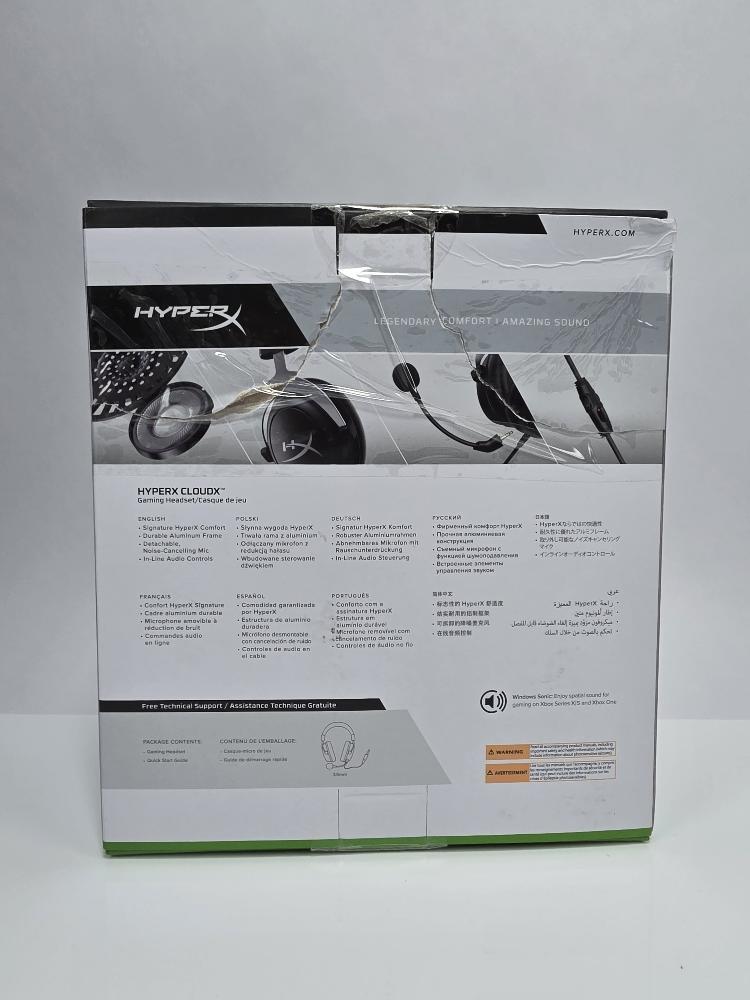 HyperX CloudX Xbox Gaming Headset Detachable Mic Memory Foam Black Silver Inline
