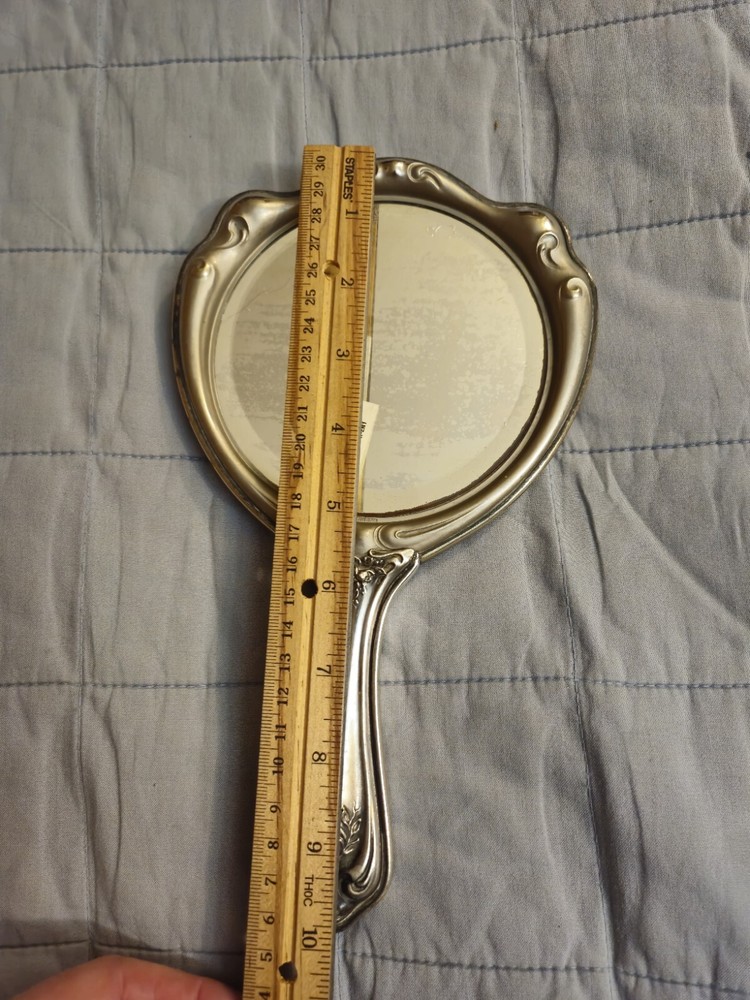 Antique german silver hand mirror