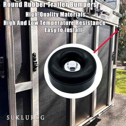 4pack Round Rubber Trailer Bumpers, 2.5" Round Rubber Bump Stops, Compatible