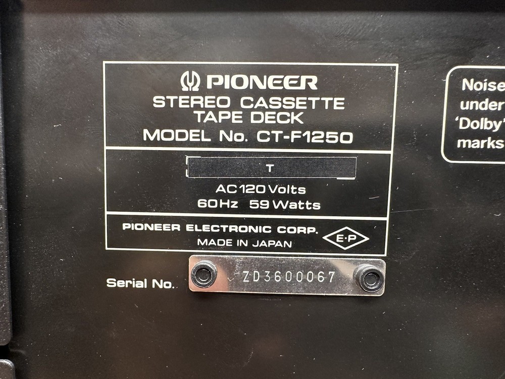 pioneer CT-F1250 cassette deck