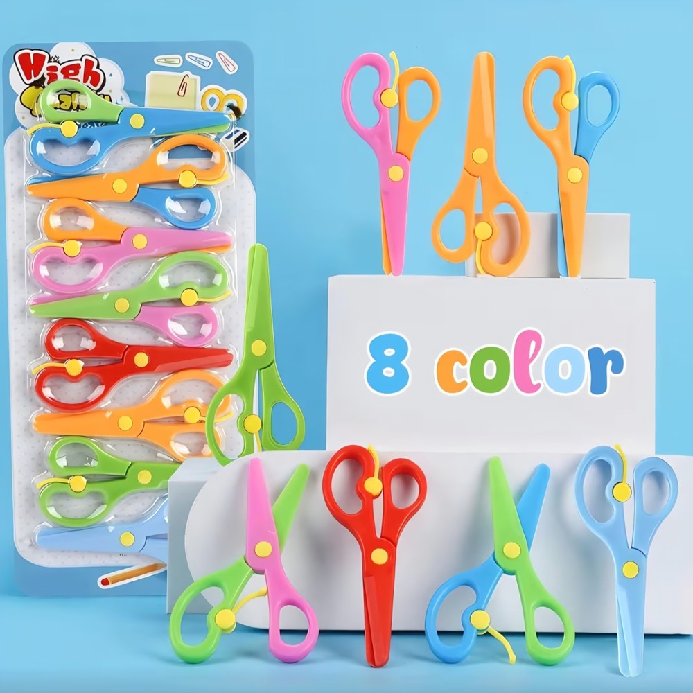 8PCS Blunt Tip Training Safety Scissors