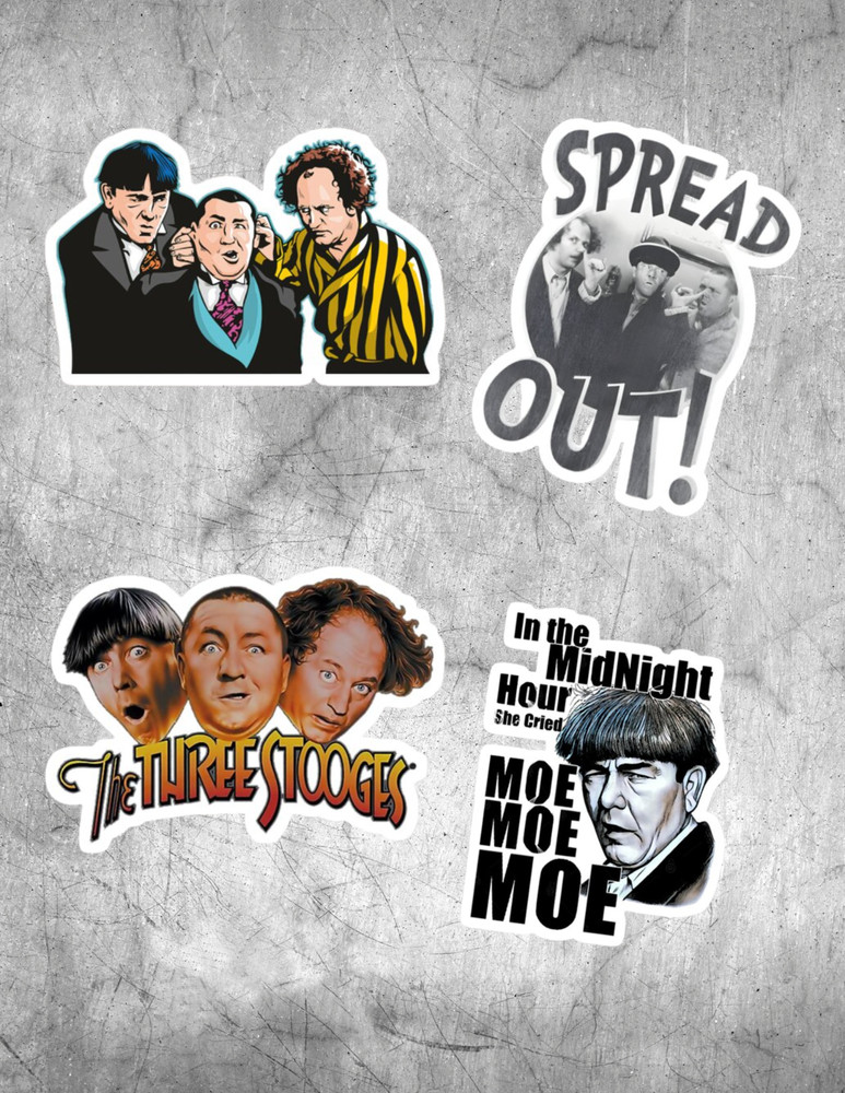 Three Stooges Retro TV Sticker Pack