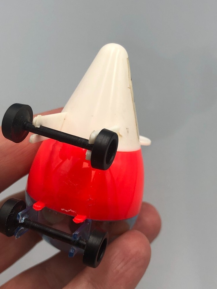 Vintage TOY MOUSE On Wheels Rolling CANDY CONTAINER Plastic Animal