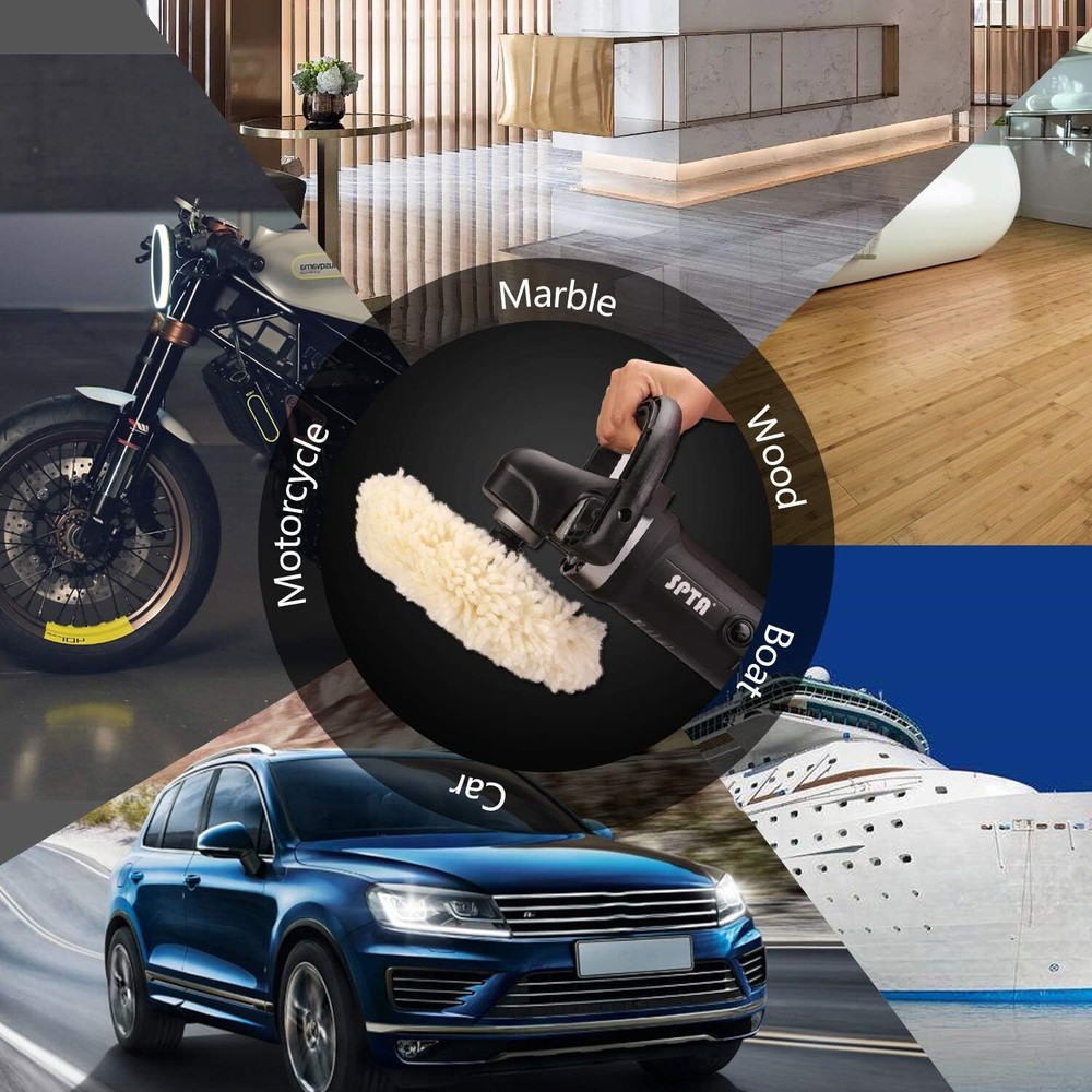 Wool Buffing Pad 5" Polishing Pad Hook and Loop Bonnet Sanding On Car Buffer Pad