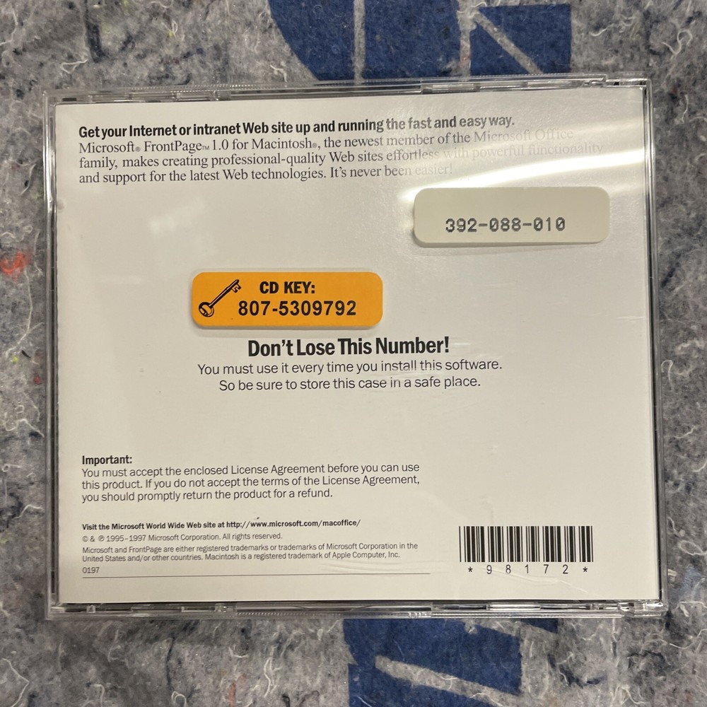 Microsoft Frontpage 1.0 For Macintosh