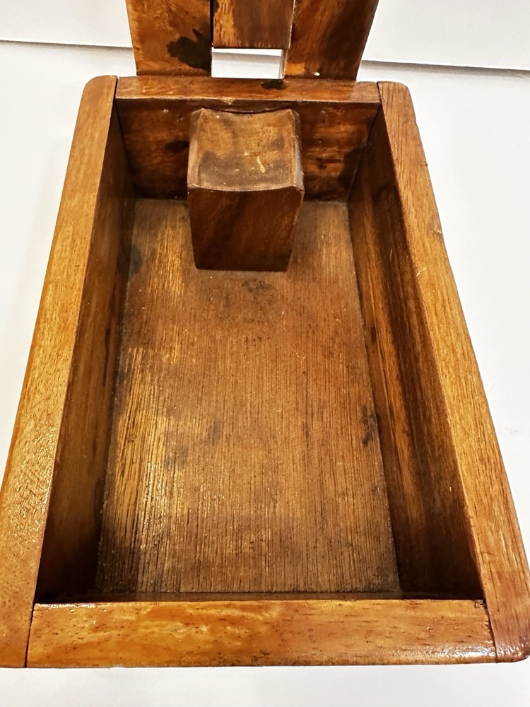 VINTAGE WOODEN DUCK NUT CRACKER HEAD BOX