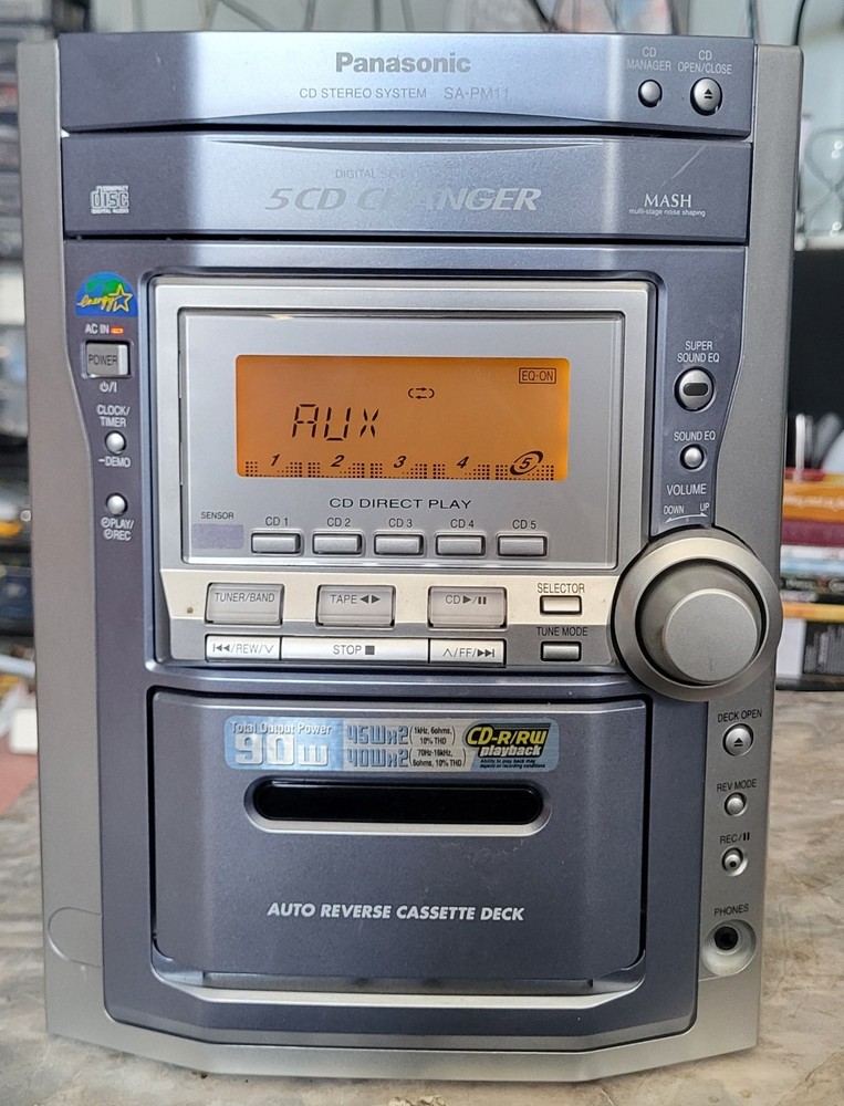 Panasonic SA-PM11 5 CD Changer/Cassette Stereo System Only