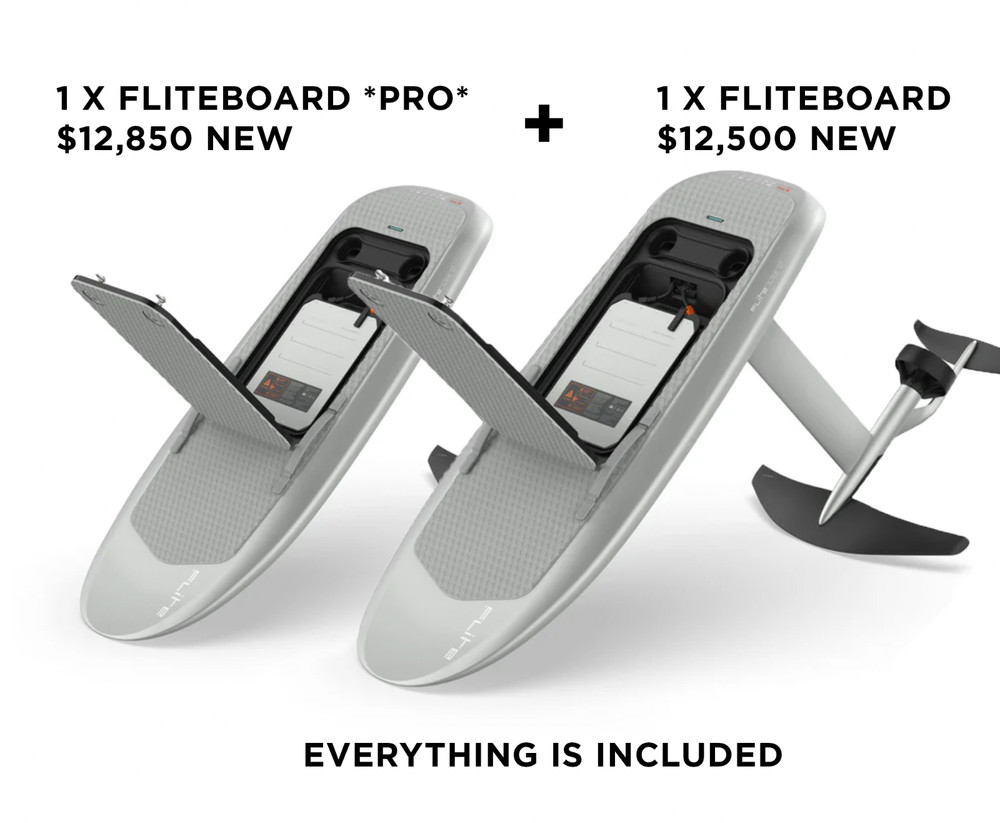 2x Fliteboards Fully Loaded + Pro Bundle: Long-Range Batteries - Miami