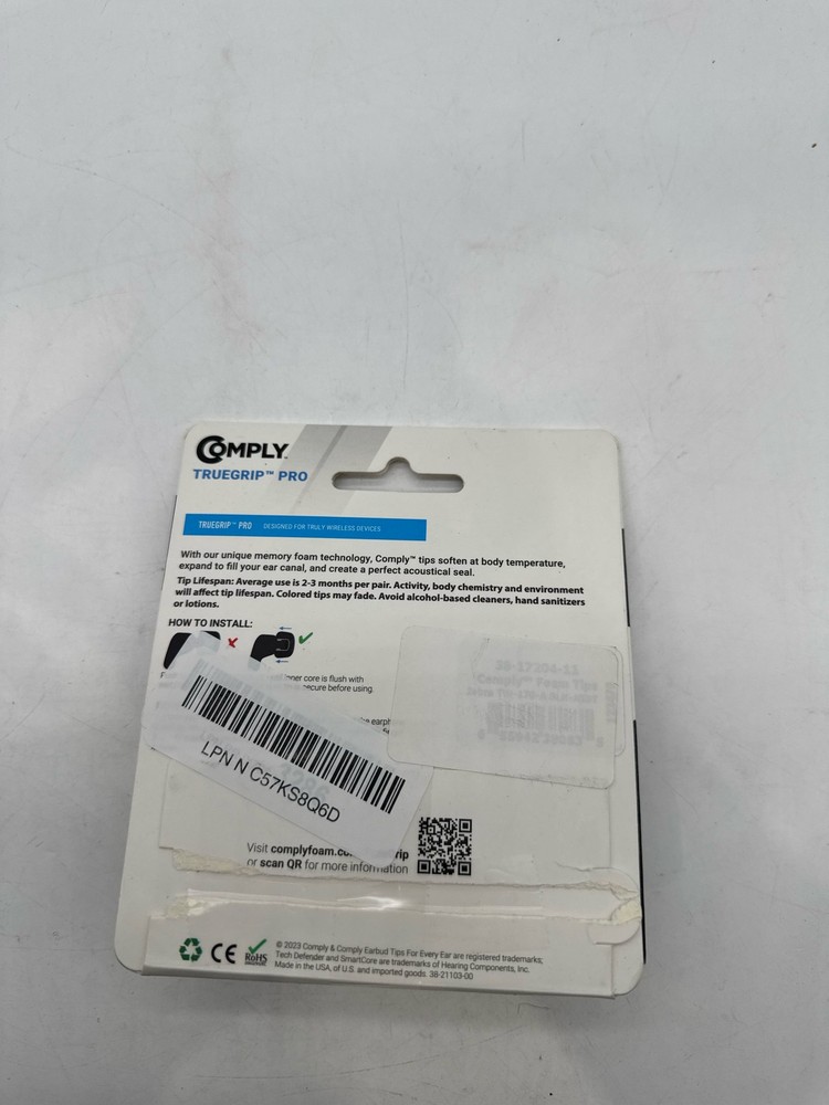 COMPLY Premium Tips TrueGrip Pro Earbud Tips Replacement Black