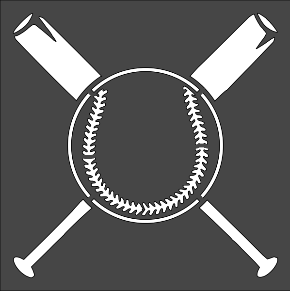 8"x8" Clear Plastic Stencil - Baseball (SR337)