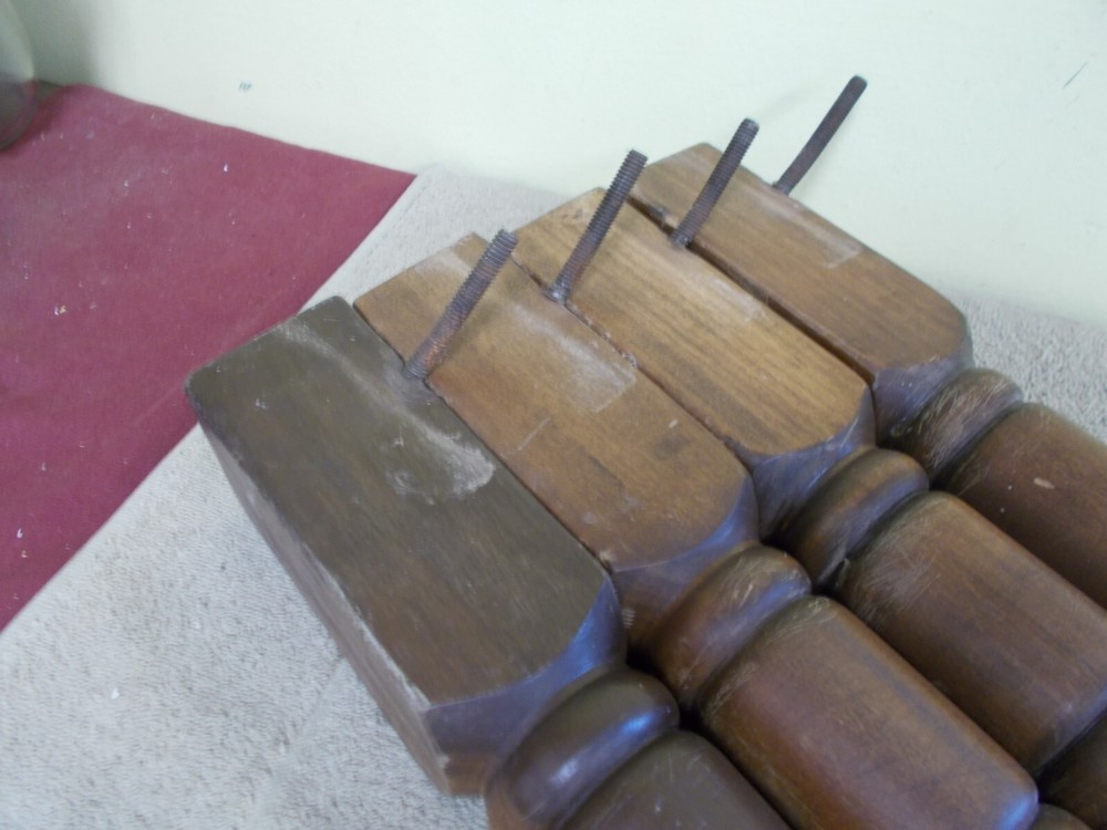 VINTAGE SOLID WOOD TABLE LEGS SET-4 TURNED KITCHEN DINING ROOM PARTS