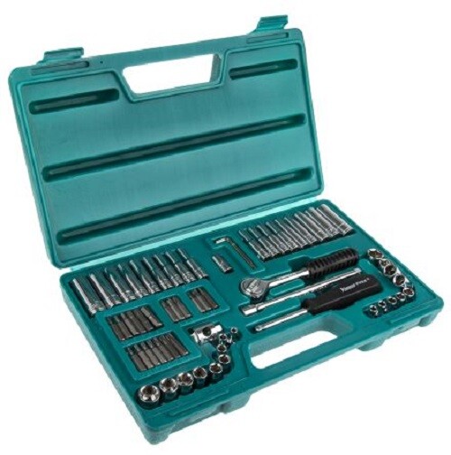 Kamasa SS1463 - 63 Pieces Square Drive Socket Set 1/4 in Square Drive