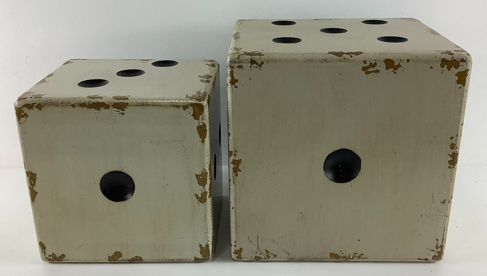 Wooden Nesting Distressed Playing Dice Accent Boxes Home Decor