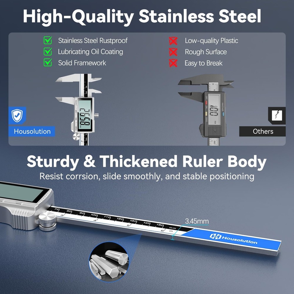 Housolution Digital Caliper, 12Inch Caliper Measuring Tool with Large LCD Scr...
