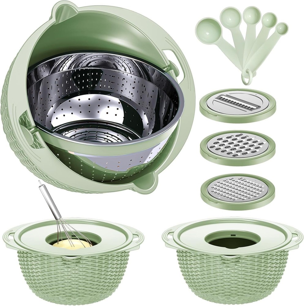 4-1 Strainer with Bowl & Spoons Set - Strainers and Colanders - Colanders for...