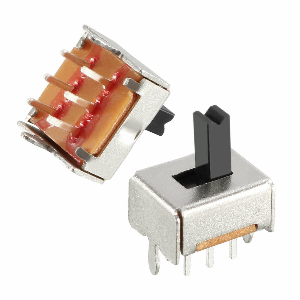 50Pcs 5mm Vertical Slide Switch DPDT 2P2T 6 Terminals PCB Panel Latching
