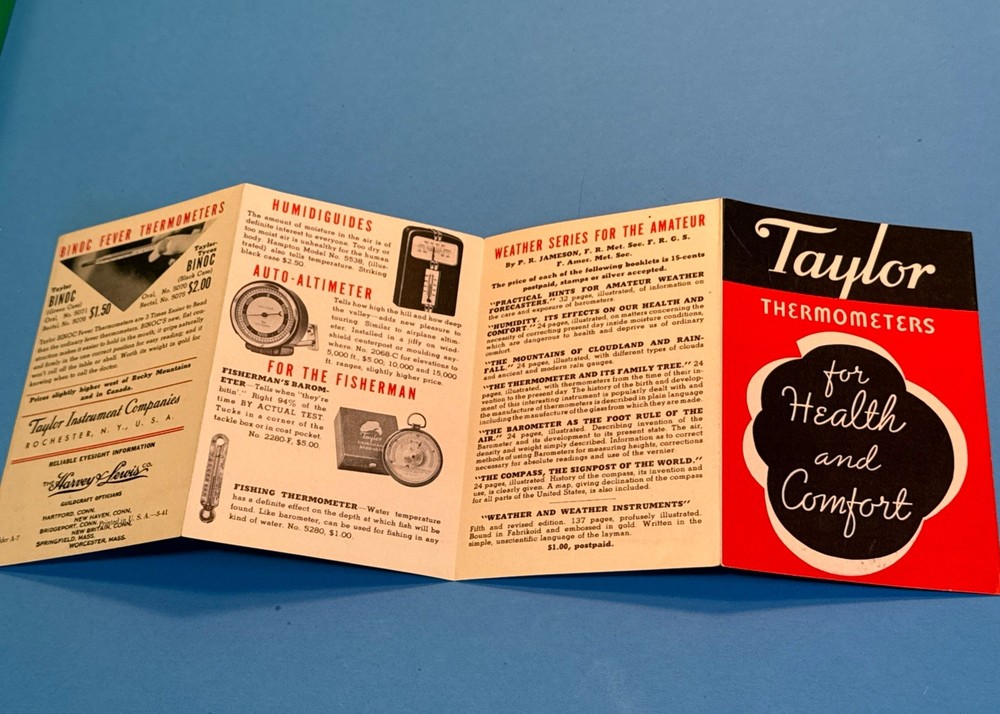 1940 Taylor Thermometers Brochure
