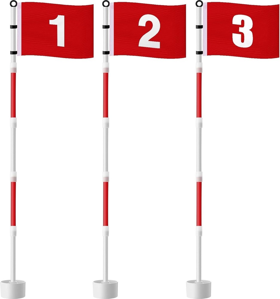 6Ft Golf Flagstick Set - Portable Numbered Flags & Poles for Practice