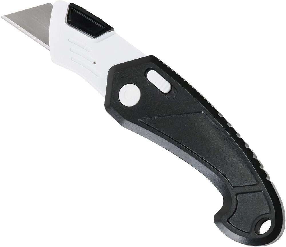 Lightweight Strong ABS Plastic Folding Utility Box Cutter (6 Pack) 6, Black