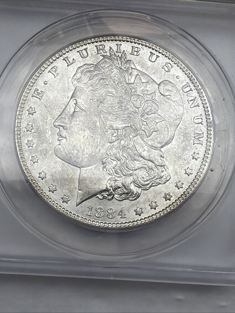 1884 Morgan Silver Dollar ANACS MS63 90% Silver