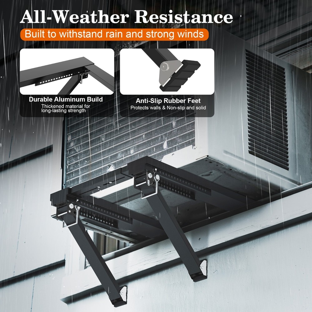 Upgraded No-Drill Window AC Bracket, Adjustable Window Air Conditioner Support