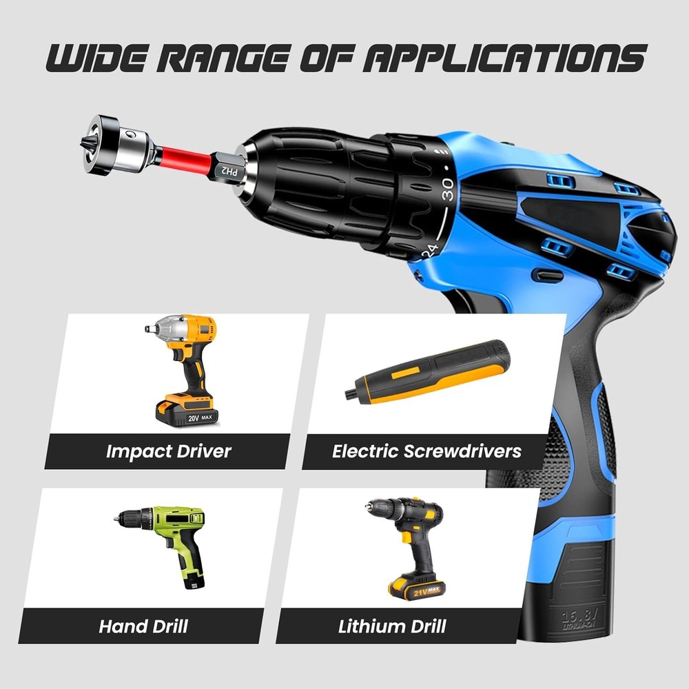 5pcs Drywall Screw Setter, Magnetic Positioning Screwdriver Bits PH2 Bits,...