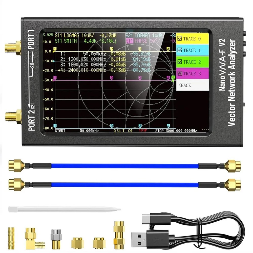 Vector Network Analyzer 4.3Inch VHF UHF VNA SWR Antenna Analyzer network tester