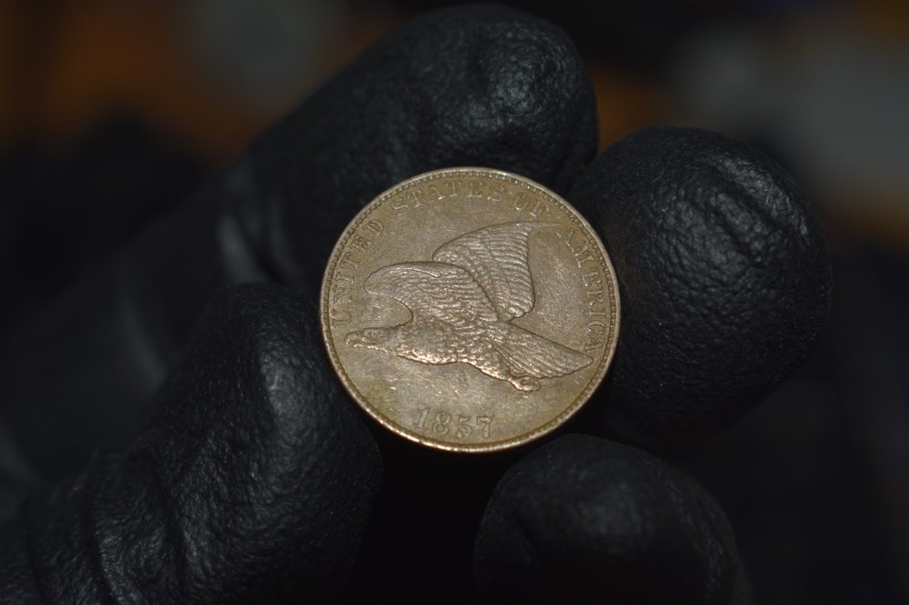 1857 Flying Eagle Cent Penny, Choice XF