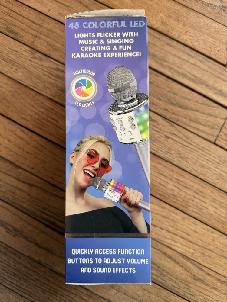 Simply Tech Light Up Karaoke Microphone Speaker Multicolor Bluetooth