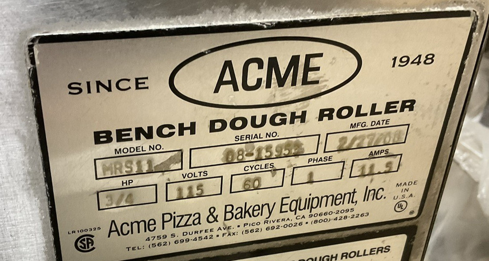 Used MRS11 Acme Bench Dough Roller