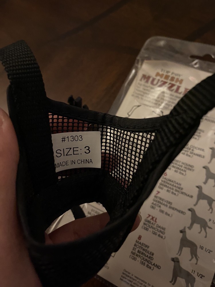 Top Paw Flexible Nylon Fabric Dog Muzzle, Size 3 12-24 Lbs