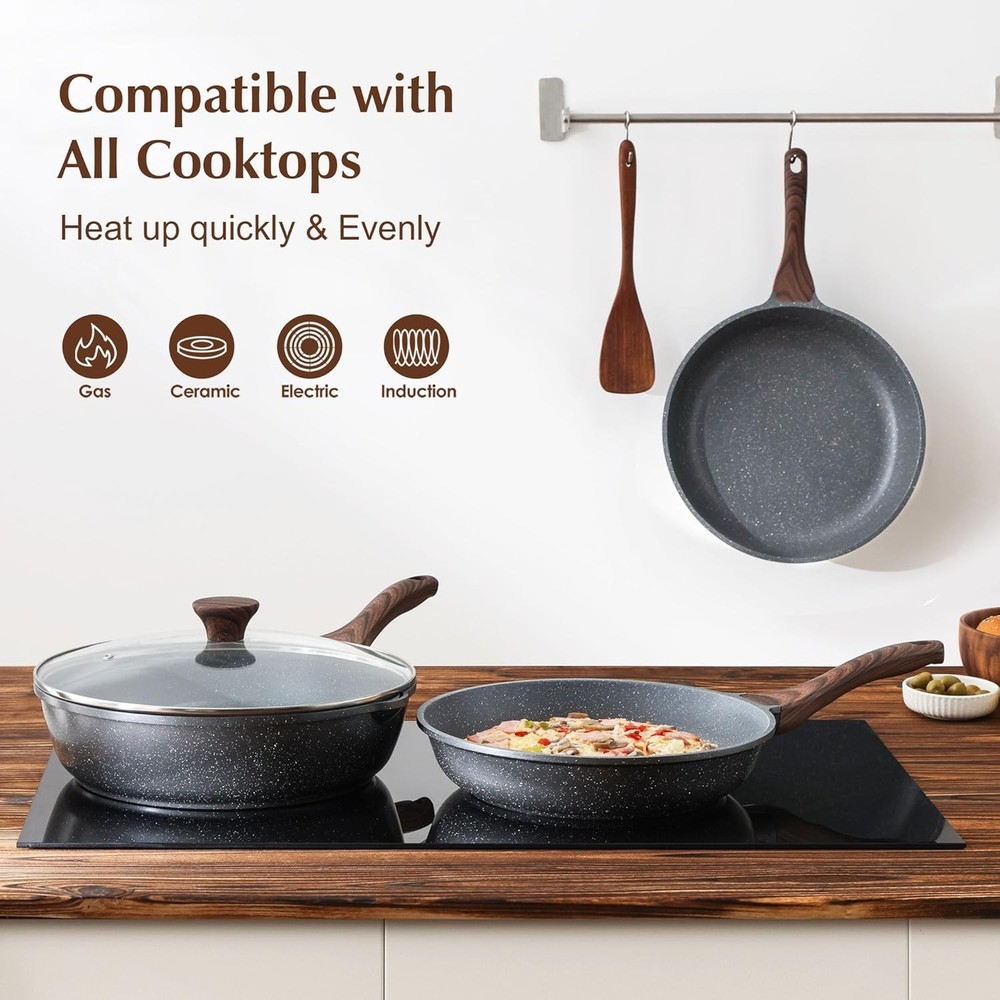 Durable 9.5-Inch Nonstick Omelette Pan with Induction Compatibility & Easy Clean
