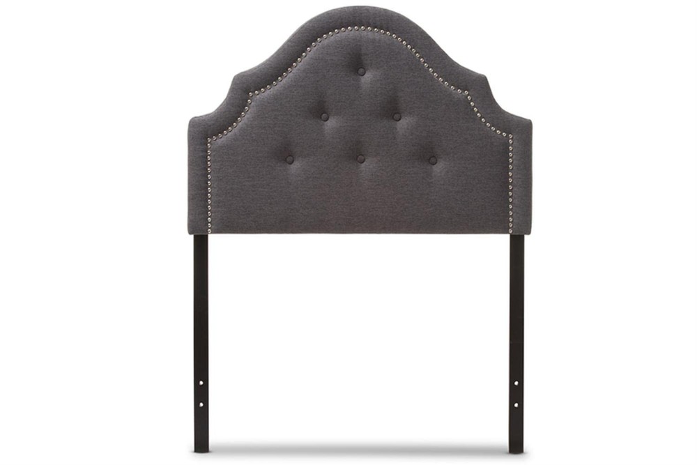 Cora Upholstered Twin Headboard in Dark Gray