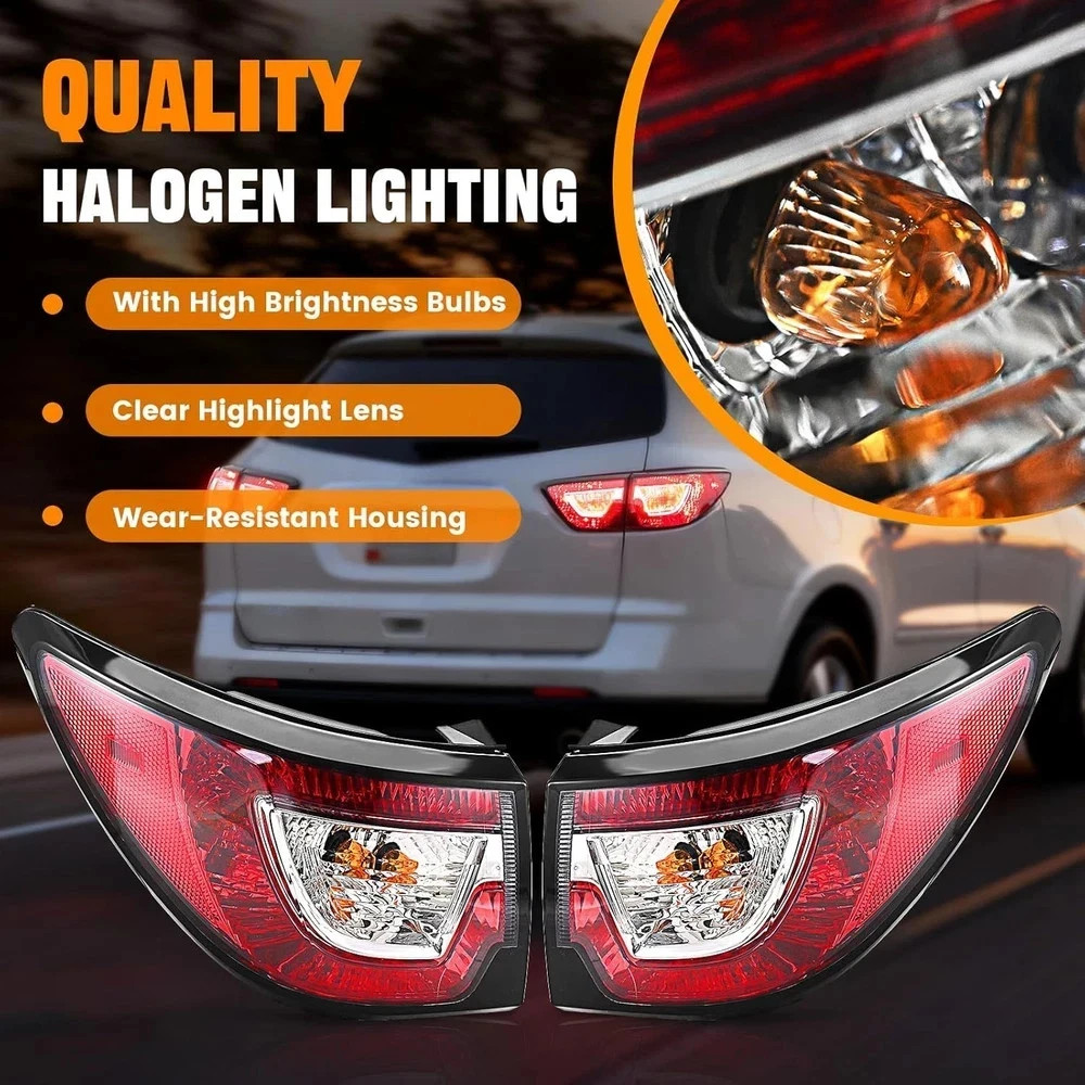 Tail Light Assemblies Compatible with 2013-2017 Chevy Traverse, Left & Right Sid