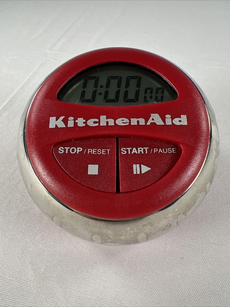 Kitchen Aid Digital Kitchen Timer Red & Chrome Cooks Series Tested/Working EUC