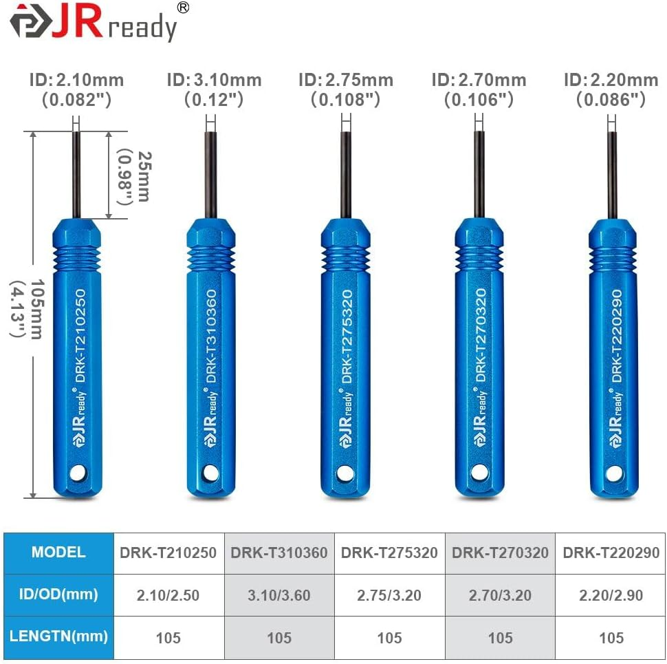Jrready ST5228 Extractor Tools,Removal Tools Kit for JST/AMP .062" /Molex .062"
