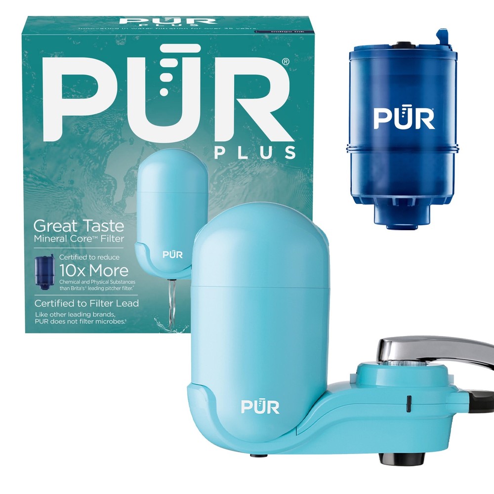 PUR Plus Faucet Mount Water Filtration System with Filter Change Light