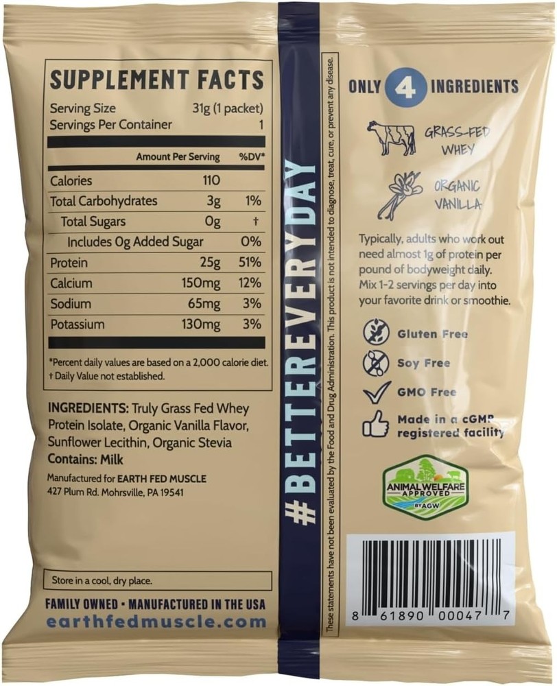 NSF-Certified Whey Protein Isolate - Pure Vanilla, No Artificial Ingredients