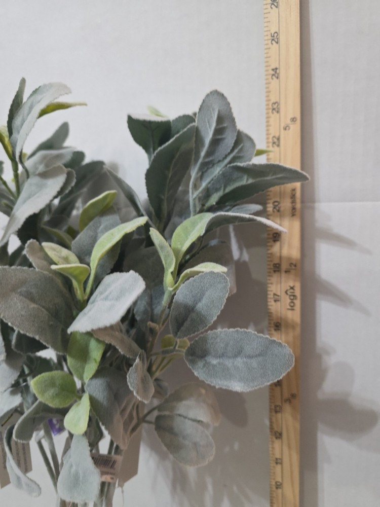 Faux Lambs Ear Stems 8Pcs Flocked Artificial Greenery