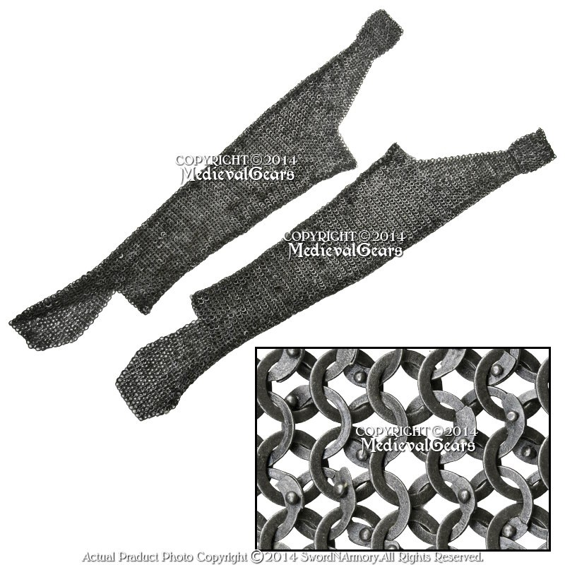 Functional Medieval Chainmail Legging Pair Flat Ring Wedge Riveted Alt  SCA LARP