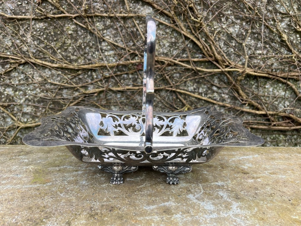 Antique Silver Plated Fruit Bowl. Claw Feet.