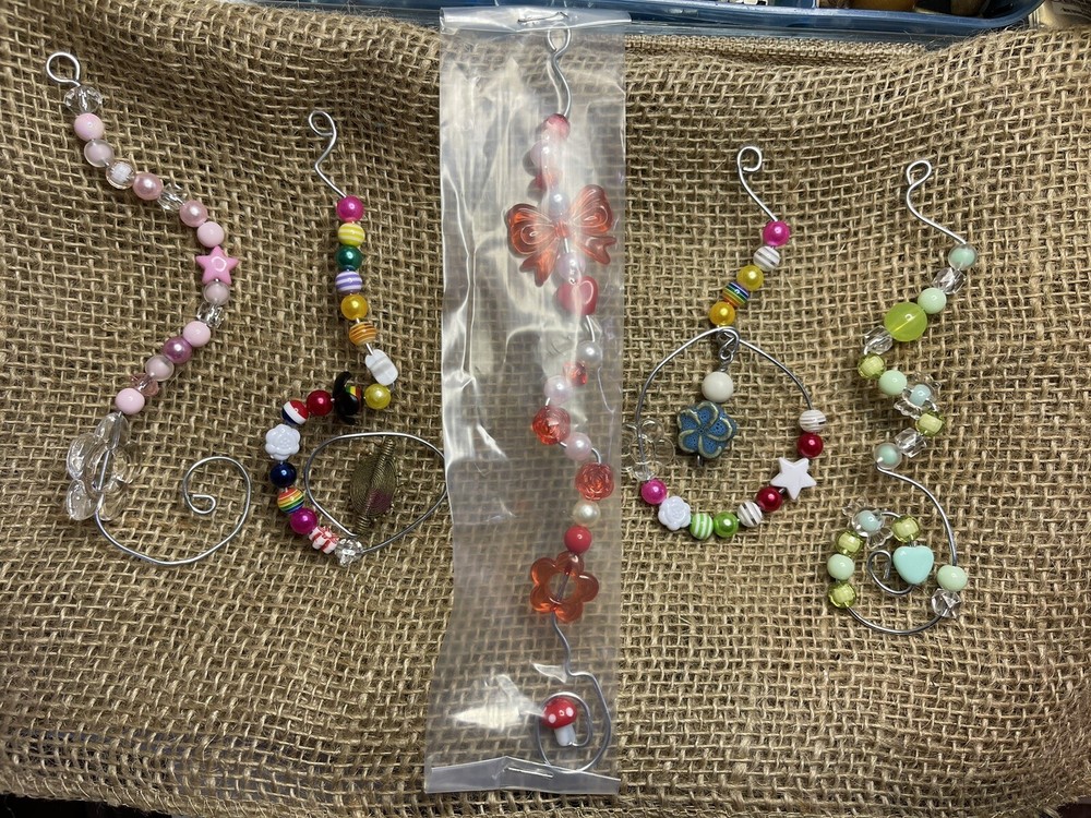 5 pc Large wire Made charm lot HANDMADE