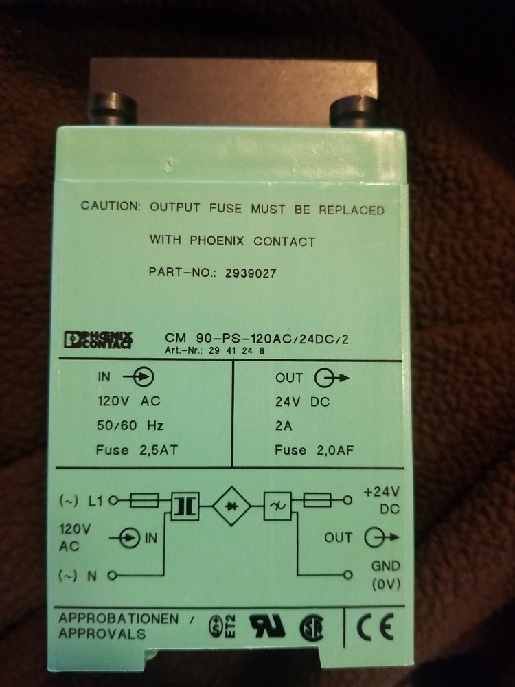 PHOENIX CM90-PS-120AC/24VDC POWER SUPPLY GUARANTEED SOLID STATE TRANSFORMER