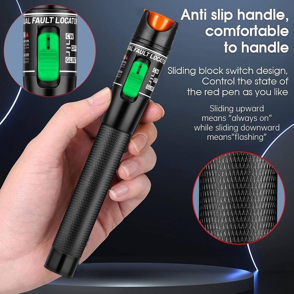 Advanced Battery-Powered Fiber Optic Cable Tester with Multi-Interface Adapter