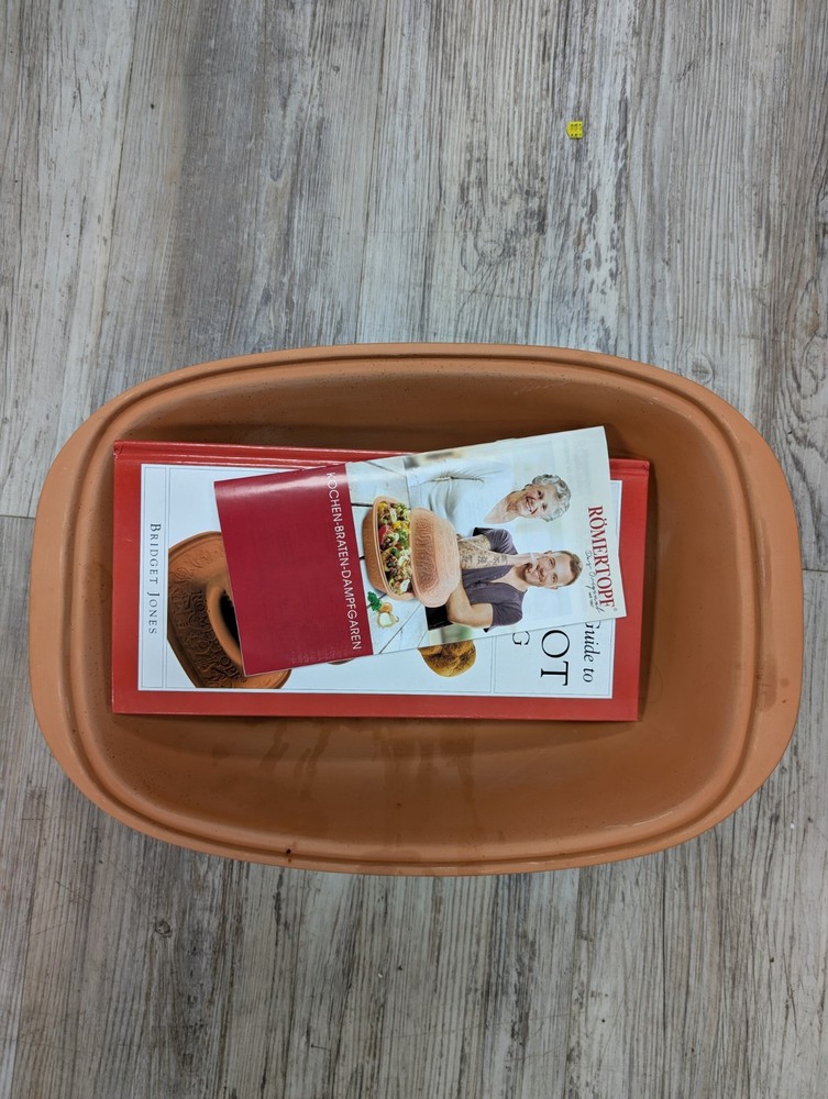 Romertopf West German Terra Cotta Clay 14" Baking Roaster Dish 113