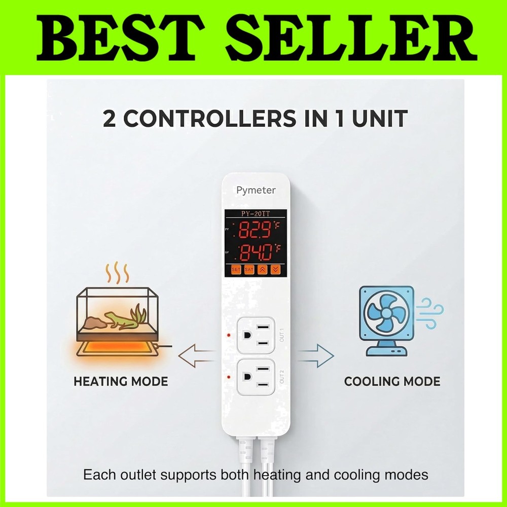 Digital Temperature Controller - Dual Probe for Pets