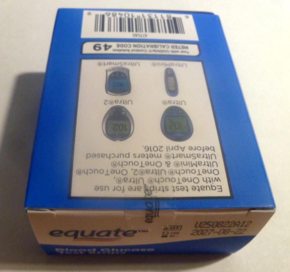 Equate Blood Glucose Test Strips, 50 Count